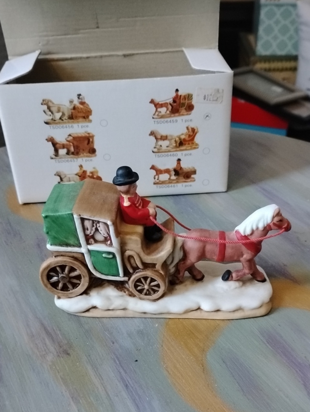 1987 Lefton Holiday Horse-Drawn Carriage Figurine